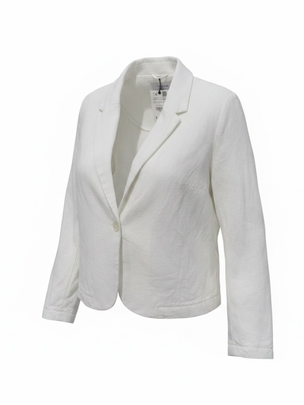 Zara White Single-Button Tailored Blazer